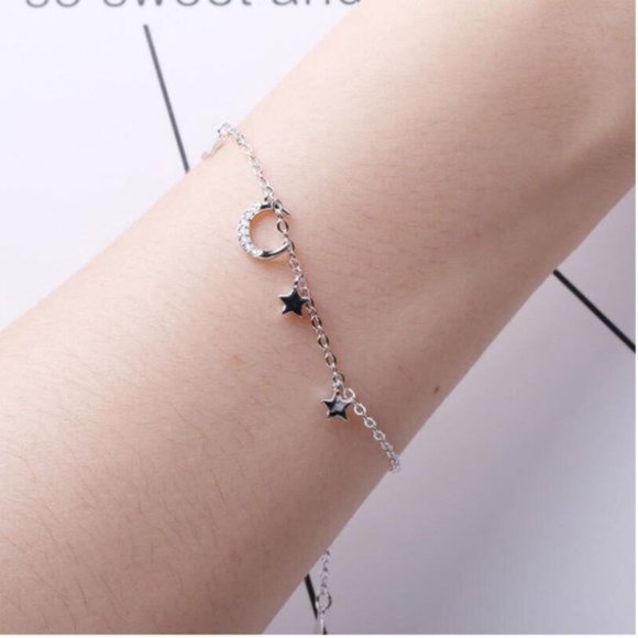 NEW Silver Simple Zircon Moon Star braclet - Picture 4 of 4